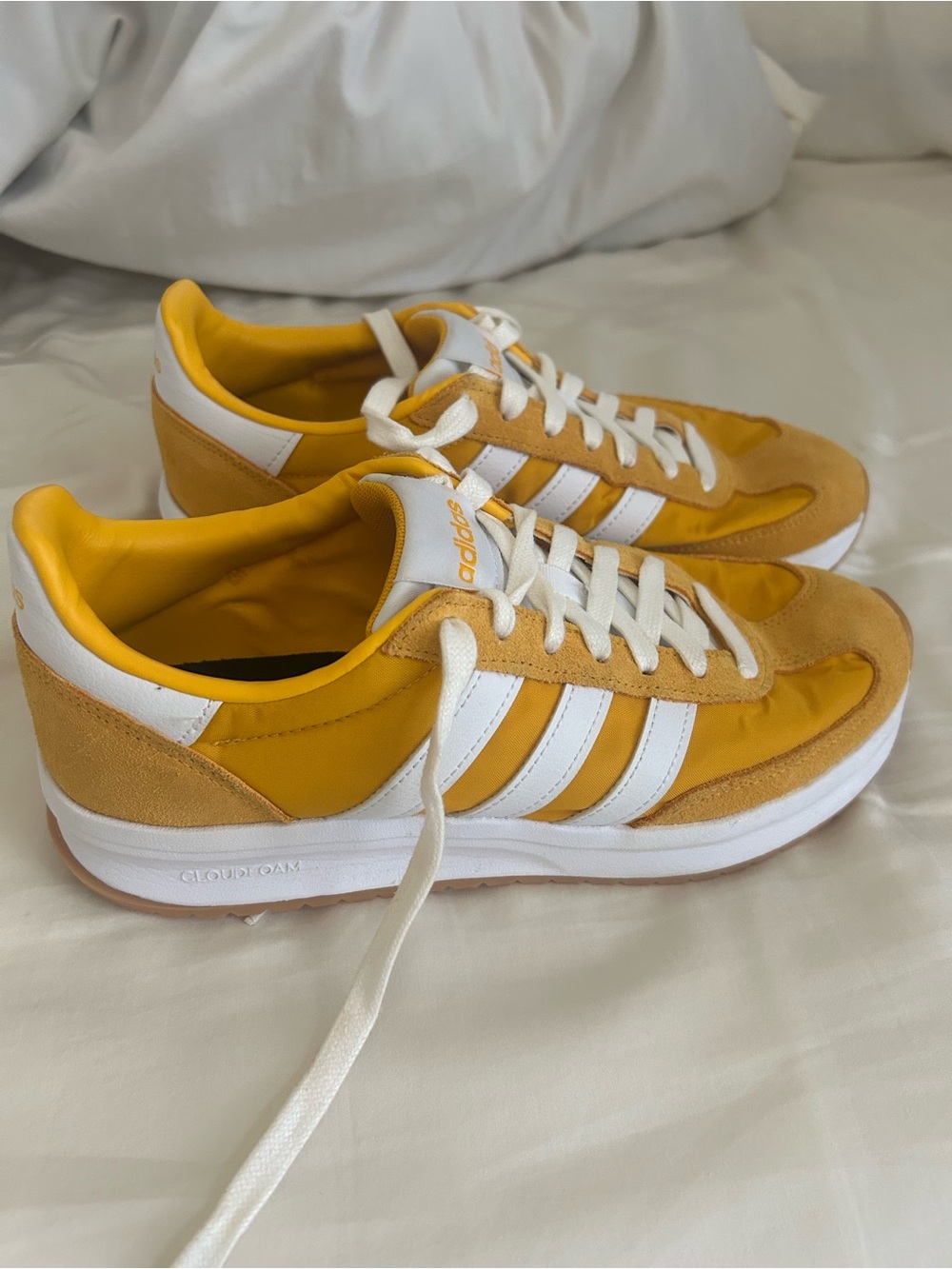 adidas woman’s Yellow and White Retro-Style Sneakers